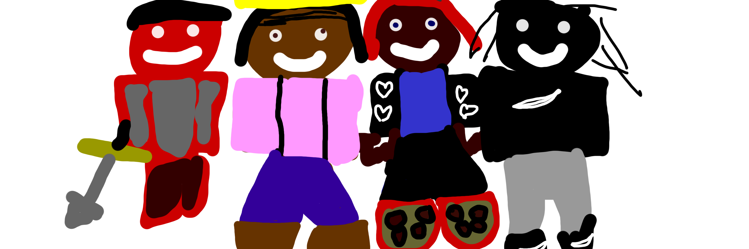 drawing of the back row